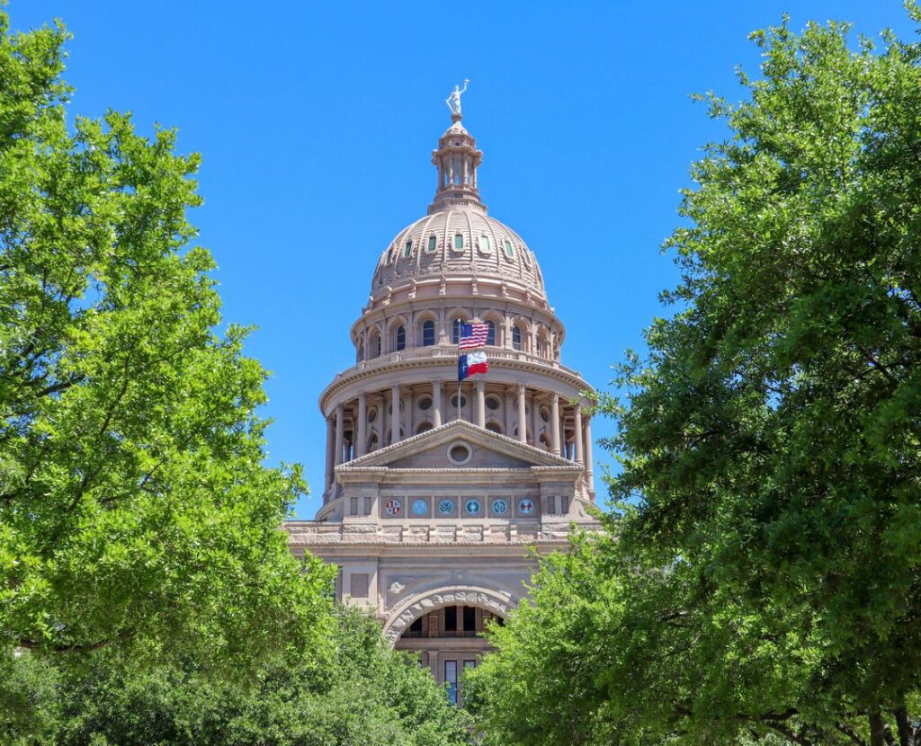 the Texas State Capitol in downtown Austin, TX
